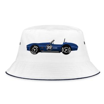 Classic Racer 99 – Vintage Racing Car - Bucket Hat - white/navy - Front