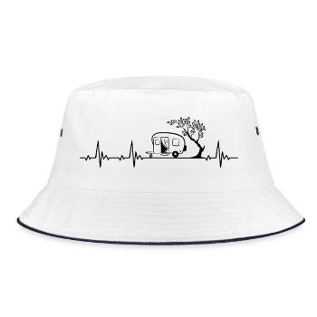 Caravane Camping Heartbeat Fréquence Puls ECG - Bob - blanc/marine - Devant