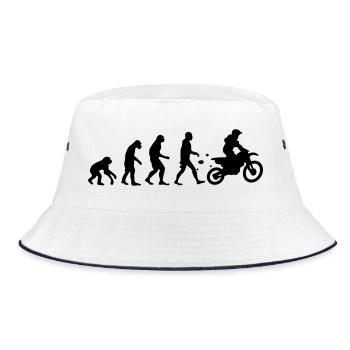 evolution motocross - Bucket Hat - Weiß/Navy - Vorne