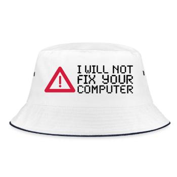 computer - Bucket Hat - white/navy - Front