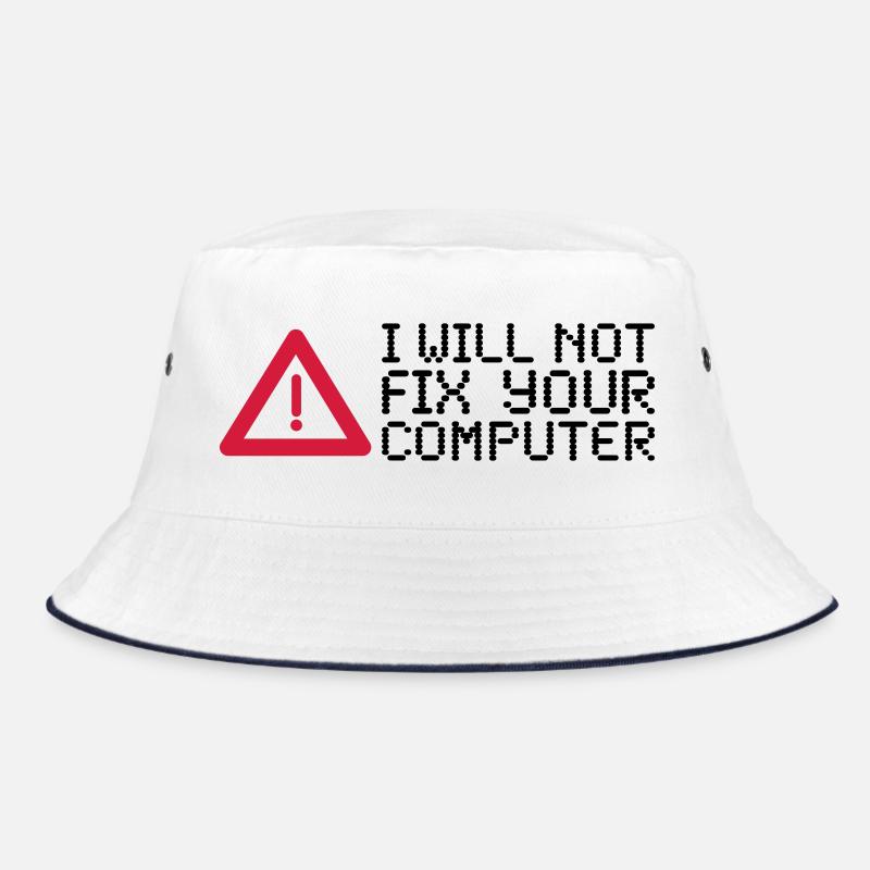 computer - Bucket Hat - Weiß/Navy