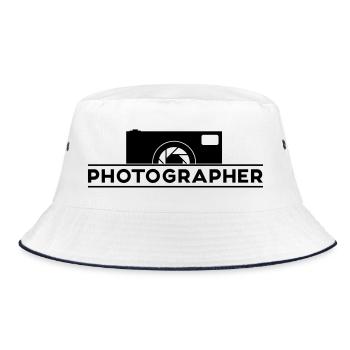 Photographer - Bucket Hat - Weiß/Navy - Vorne