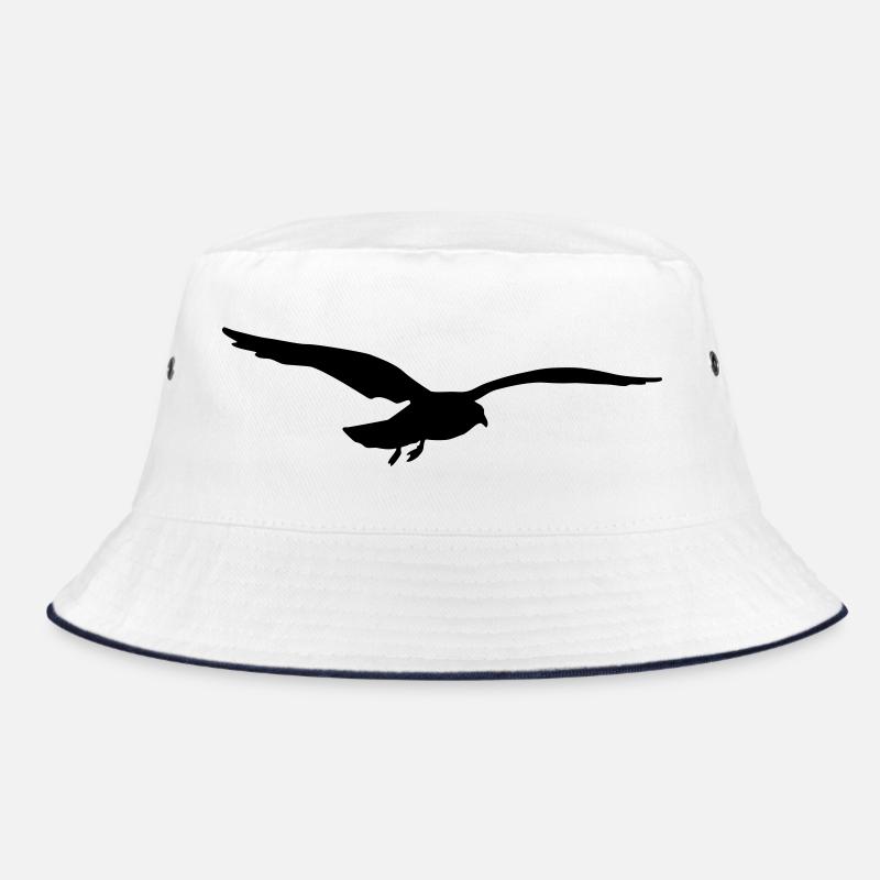fliegende möwe vogel strand - Bucket Hat - Weiß/Navy