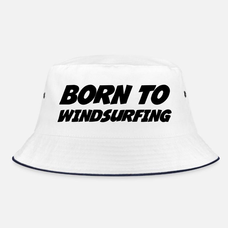 Windsurfen / Windsurfer / Windsurf / Windsurfing - Bucket Hat - Weiß/Navy
