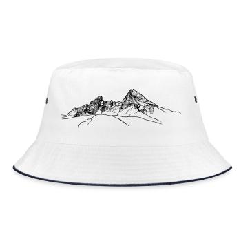 watzmann, Berchtesgaden, Bavarian Alps, Mountain - Bucket Hat - white/navy - Front