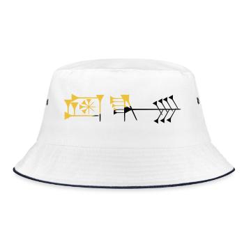LIbertäre sumerische Freiheit Wort 2 - Bucket Hat - Weiß/Navy - Vorne