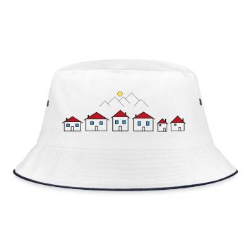 Town - Bucket Hat - white/navy - Front