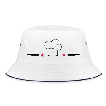 Design pour tabliers de cuisine - Bob - blanc/marine - Devant