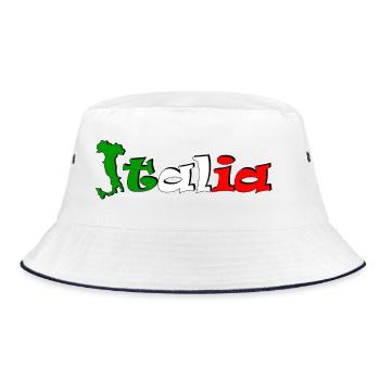 T-shirt logo Italia - Bob - blanc/marine - Devant