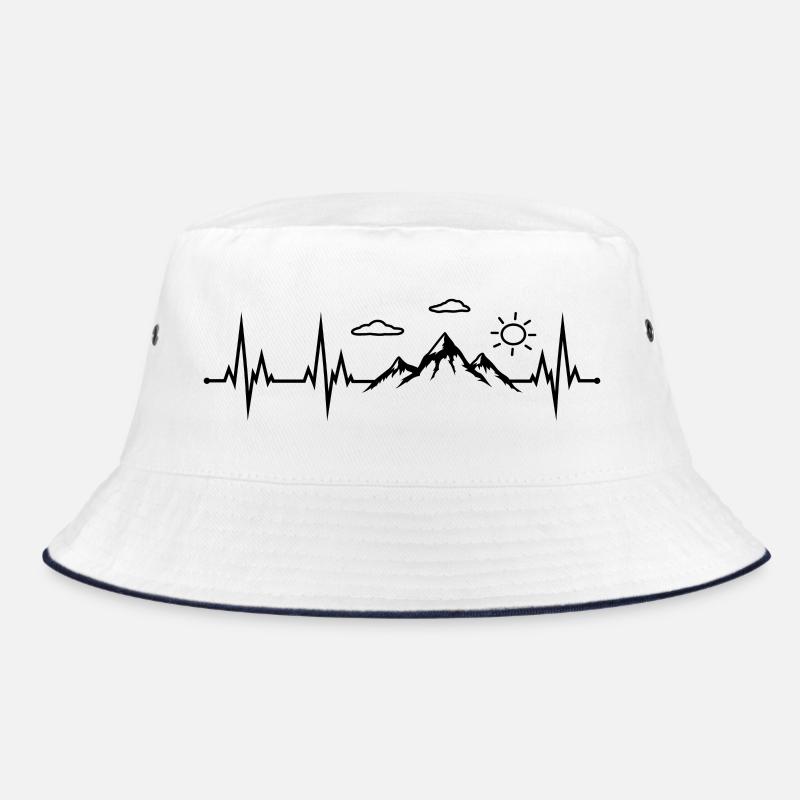 Wandern  - Bucket Hat - Weiß/Navy