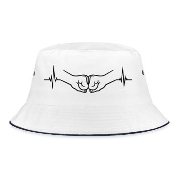 Fist Pump Pulse - Bucket Hat - white/navy - Front