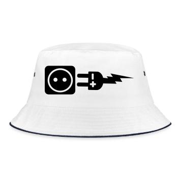 Plug plus and minus - Bucket Hat - white/navy - Front