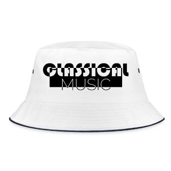 classical music klassische musik symbol icon Logo - Bucket Hat - Weiß/Navy - Vorne