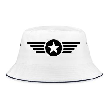 Ich bin ein Stern mit Flügel  - Bucket Hat - Weiß/Navy - Vorne