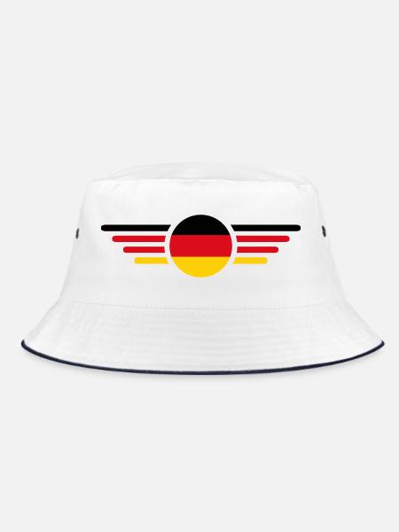 Deutschland Fan T Shirt Outfit Design  - Bucket Hat - Weiß/Navy - Vorne