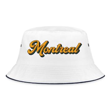 Montreal Retro Script Multicolor Shadow - Bucket Hat - Weiß/Navy - Vorne