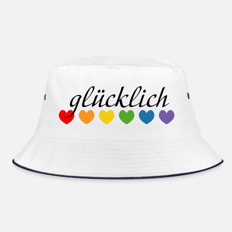 Regenbogenherzchen gluecklich LGBT lgbtqi queer Bucket Hat