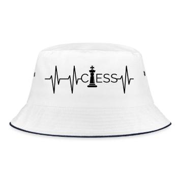 Heart Chess King Pulse Logo Chess Game icon - Bucket Hat - white/navy - Front