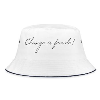 Change is feminine! - Change is female - Bucket Hat - white/navy - Front