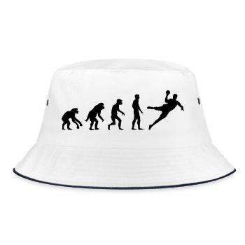 Evolution Handball lustig Design Mannschaft icon - Bucket Hat - Weiß/Navy - Vorne