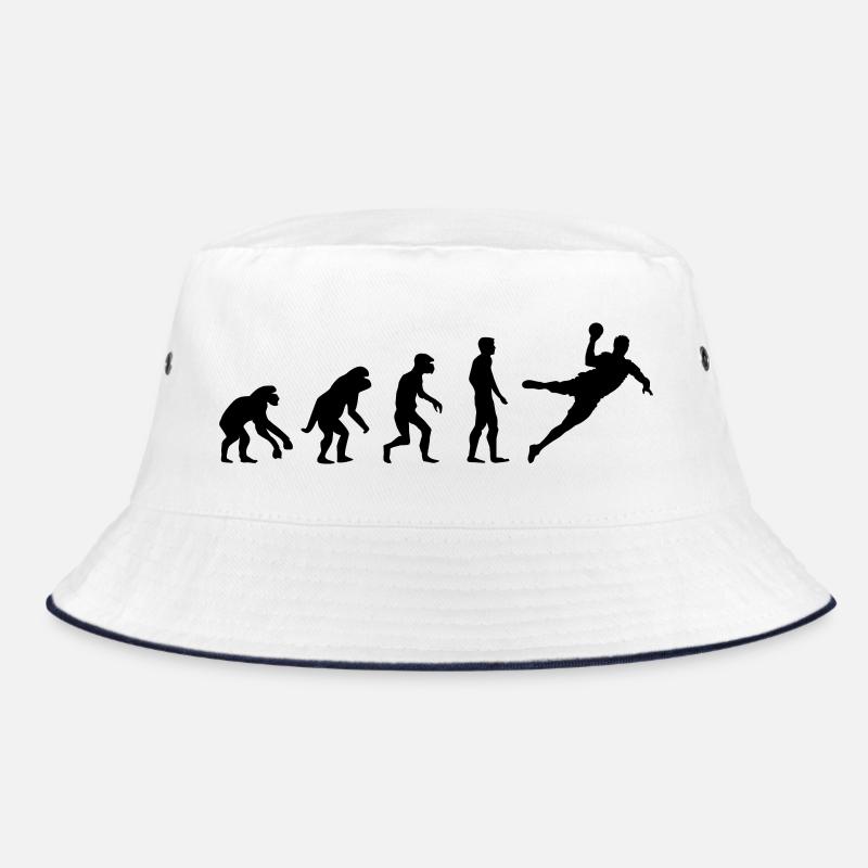 Evolution Handball lustig Design Mannschaft icon - Bucket Hat - Weiß/Navy