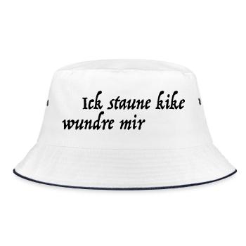 Ick staune kike wundre mir - Bucket Hat - Weiß/Navy - Vorne