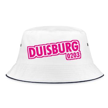 Duisburg - 0203 - Phone Code - NRW - Ruhrpott - Bucket Hat - white/navy - Front