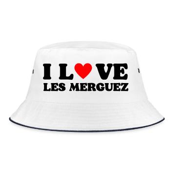 Ich liebe die Merguez - Bucket Hat - Weiß/Navy - Vorne
