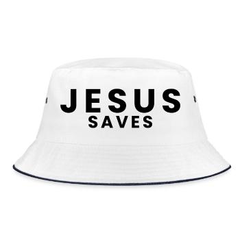 Jésus sauve - design chrétien - Bob - blanc/marine - Devant