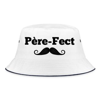 Geschenkidee für einen vaterfektiven Vater - Bucket Hat - Weiß/Navy - Vorne