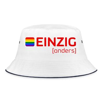 Einziganders - Bucket Hat - Weiß/Navy - Vorne