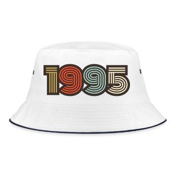 1995 retro vintage - Bucket Hat - white/navy - Front