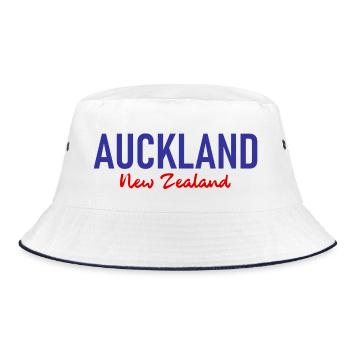 Auckland - New Zealand- Aotearoa - Maori - Kiwi - Bucket Hat - white/navy - Front