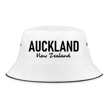 Auckland - New Zealand - Aotearoa - Maori - Kiwi - Bucket Hat - white/navy - Front