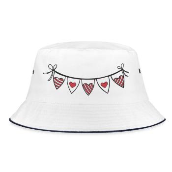 Heart Garland Hearts - Bucket Hat - white/navy - Front