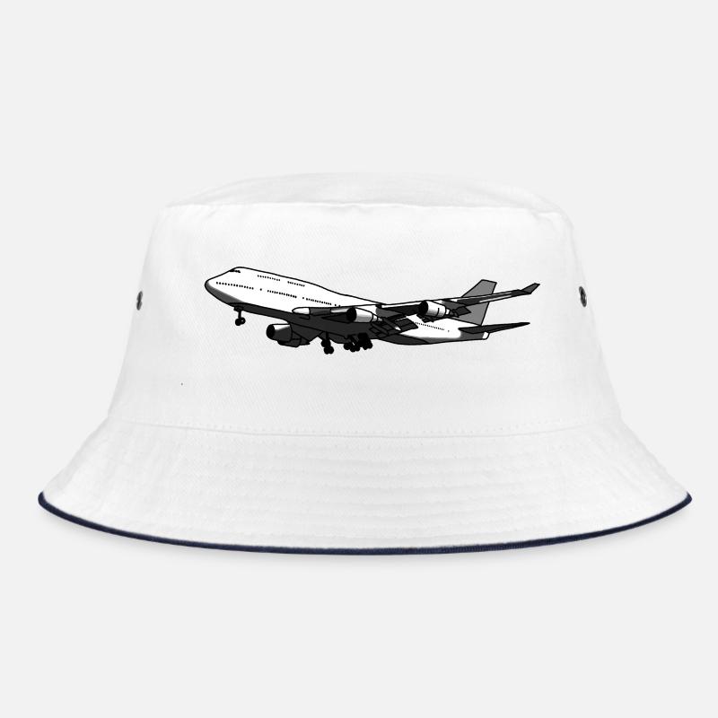 Airplane silhouette with dynamic design Bucket Hat
