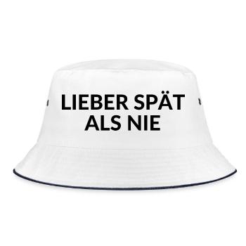 BETTER LATE THAN NEVER always late delay - Bucket Hat - white/navy - Front