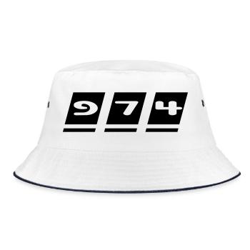 Design 974 - Reunion Island - Bucket Hat - white/navy - Front
