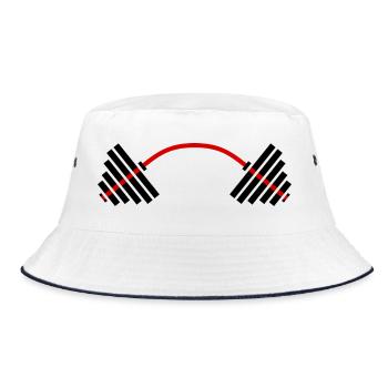 Max Power GYM: Workout & Motivation - Bucket Hat - white/navy - Front