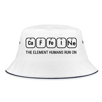 Coffee Chemistry Design Caffeine - Bucket Hat - Weiß/Navy - Vorne