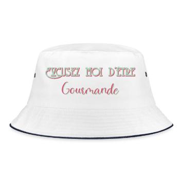 Excusez moi d'être Gourmande - Bob - blanc/marine - Devant
