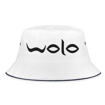 Abstract Stylized Eyes Logo - Bucket Hat - white/navy - Front