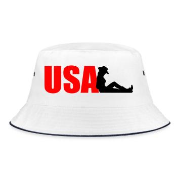 United States - Bucket Hat - white/navy - Front