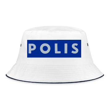 police - Bucket Hat - white/navy - Front