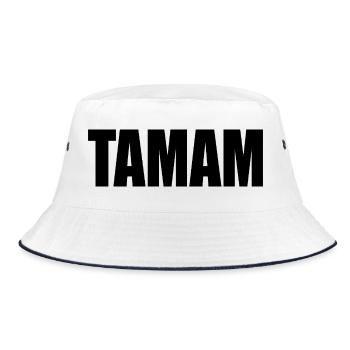 TAMAM TURKISH - Bucket Hat - white/navy - Front
