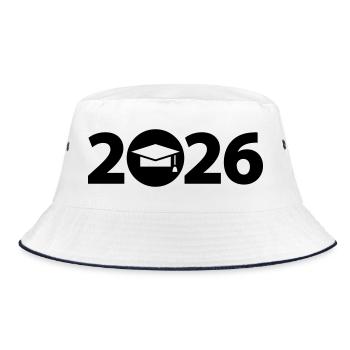 Graduation 2026, Abi 2026, graduation 2026 - Bucket Hat - white/navy - Front