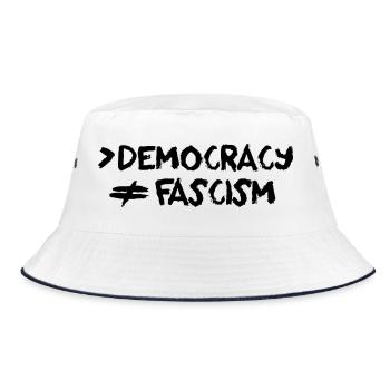 More Democracy No Fascism Anti-Fascist - Bucket Hat - white/navy - Front