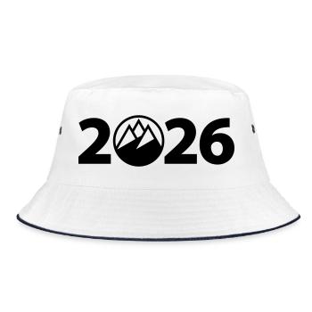Wandertour 2026, Bergsteigen 2026 - Bucket Hat - Weiß/Navy - Vorne