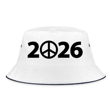 Signe de paix 2026, Liberté 2026, Stop War 2026 - Bob - blanc/marine - Devant