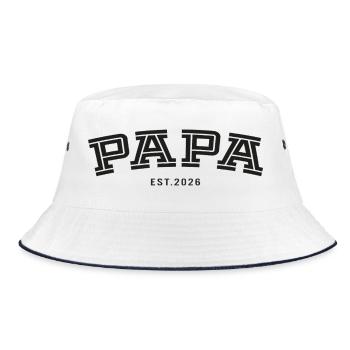 Papa Est. 2026 - Bucket Hat - white/navy - Front